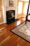 Cherry wood flooring with both lighter sapwood and darker heartwood.
